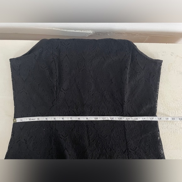 3/25 Black Lace Overlay Warehouse One Mini Dress - Picture 6 of 9